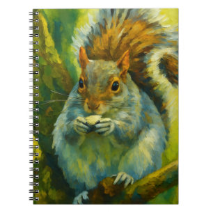 Impressionistic Squirrel in Forest Foliage Notebook