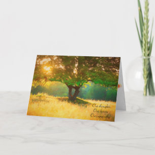 impressionistic tree in golden sunlight card