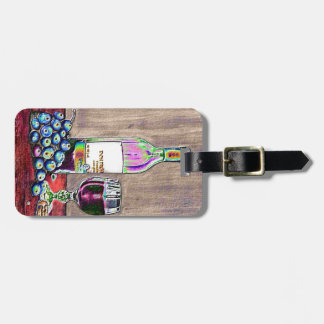 Impressionistic Wine and Grapes Art Luggage Tag