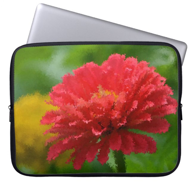 Impressionistic Zinnia Laptop Sleeve (Front)