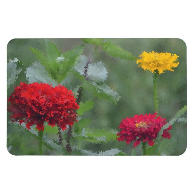 Impressionistic Zinnia Magnet (Horizontal)