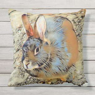 Impressive Animal - Bunny Outdoor Cushion