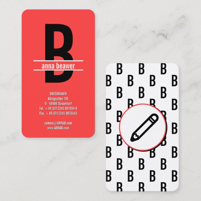 Impressive Bold Monogram Business Card (Front/Back)