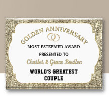 Impressive Golden Anniversary Custom Award 