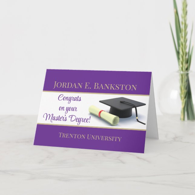 Impressive Master's Degree! Graduation  Card (Front)