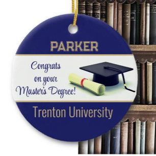 Impressive Master's Degree! Graduation  Ceramic Tree Decoration