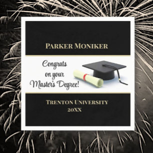Impressive Master's Degree! Graduation Napkin