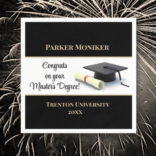 Impressive Master's Degree! Graduation  Napkin (Creator Uploaded)