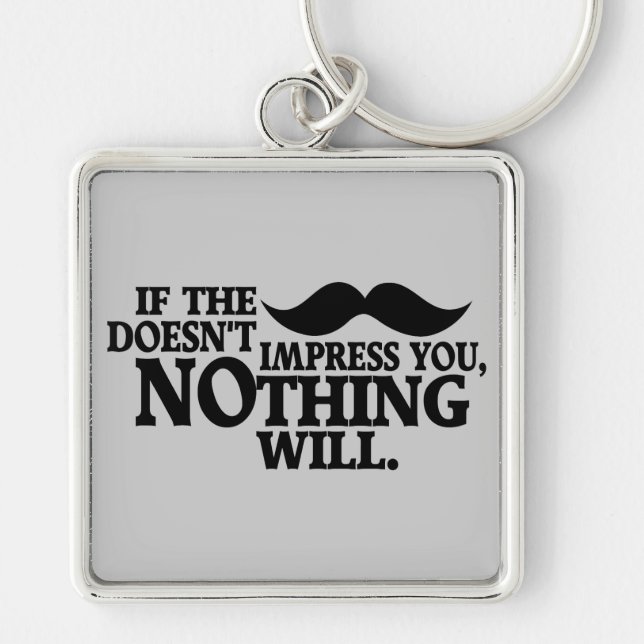 Impressive Moustache custom colour key chain (Front)