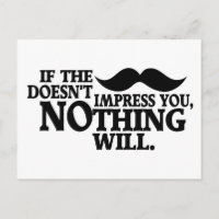 Impressive Moustache custom colour postcard