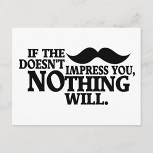 Impressive Moustache custom colour postcard