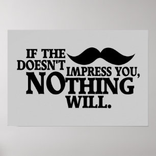 Impressive Moustache custom colour poster