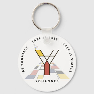 Impressive Neoplasticism Art Monogram. Letter Y Key Ring