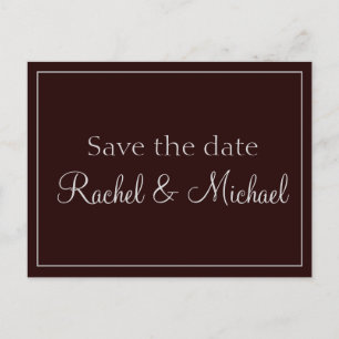 Impressive Purple and Grey Save the Date Announcement Postcard