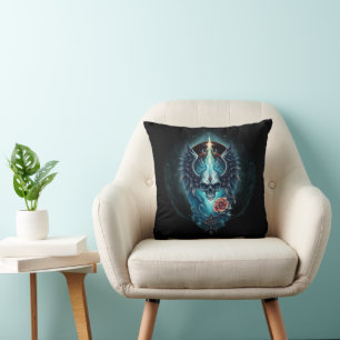 Impressive, realistic skull, cushion
