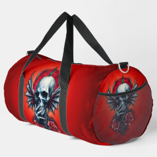 Impressive, realistic skull with wings duffle bag