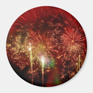 Impressive Red Fireworks Magnet