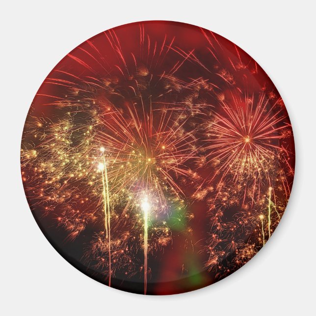 Impressive Red Fireworks Magnet (Front)