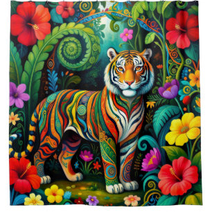 Impressive Tiger Fairy Animal Shower Curtain