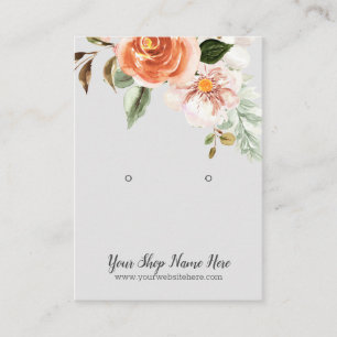 Impressive Watercolor Flowers  Earring Display Business Card