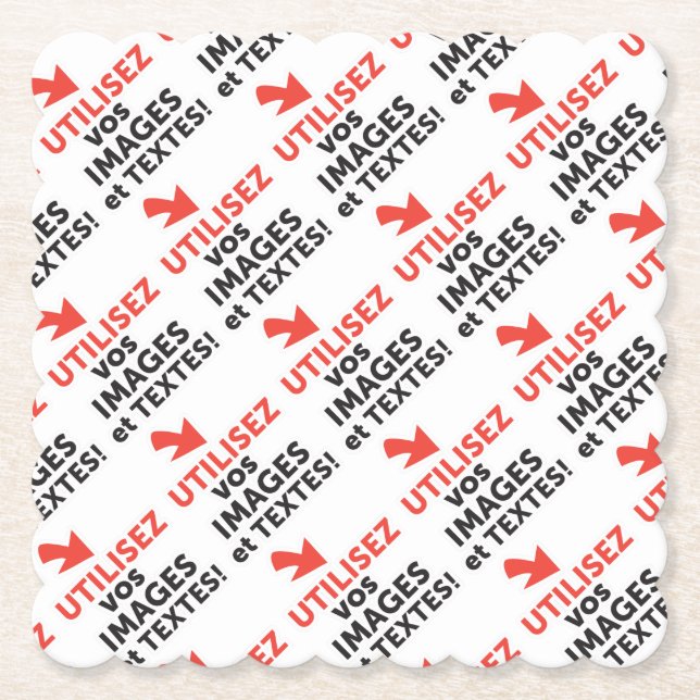 Imprimer vos conceptions en ligne en français paper coaster (Front)