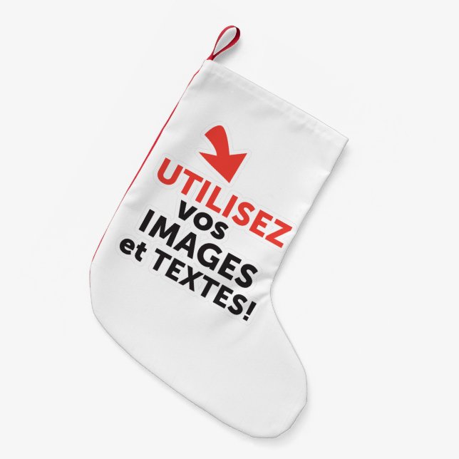 Imprimer vos designs en ligne DIY en Français Small Christmas Stocking (Front (Hanging))