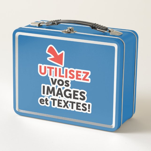 Imprimer vos designs en ligne DIY Français Metal Lunch Box (Front)
