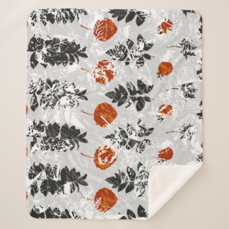 Imprint leaves: symmetrical seamless pattern. sherpa blanket