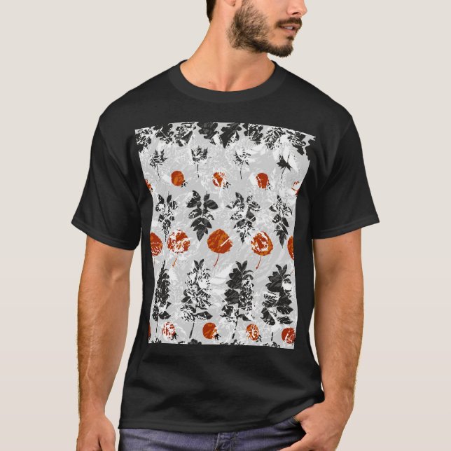 Imprint leaves: symmetrical seamless pattern. T-Shirt (Front)
