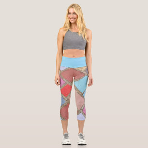 imprinted leaves capri leggings