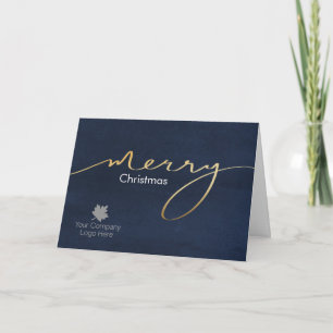 Imprinted Logo Gold Joy Script Holiday Corporate Card