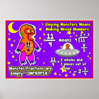 Improper Fraction = Poster/Anchor Cards Poster