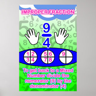 Improper Fractions = Poster/Anchor Chart for Stude