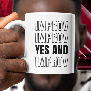 IMPROV YES AND Customisable Improvisation Comedy Mug