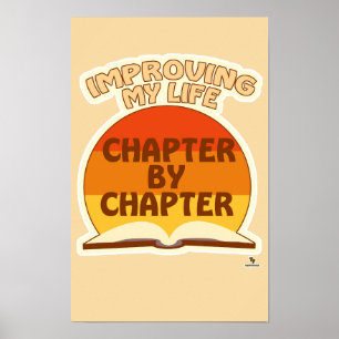 Improve Life By The Chapter Author Fun Slogan Poster
