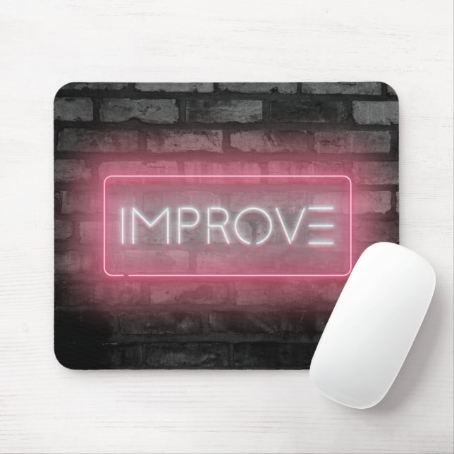 IMPROVE Pink Neon Sign Mouse Pad (With Mouse)
