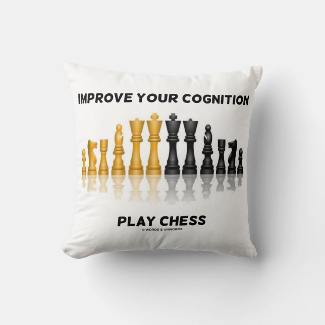 Improve Your Cognition Play Chess Advice Chess Set Cushion (Front)