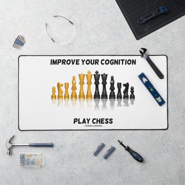 Improve Your Cognition Play Chess Advice Chess Set Desk Mat (Workstation)
