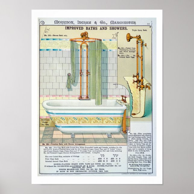 Improved Baths and Showers from a catalogue of san Poster (Front)