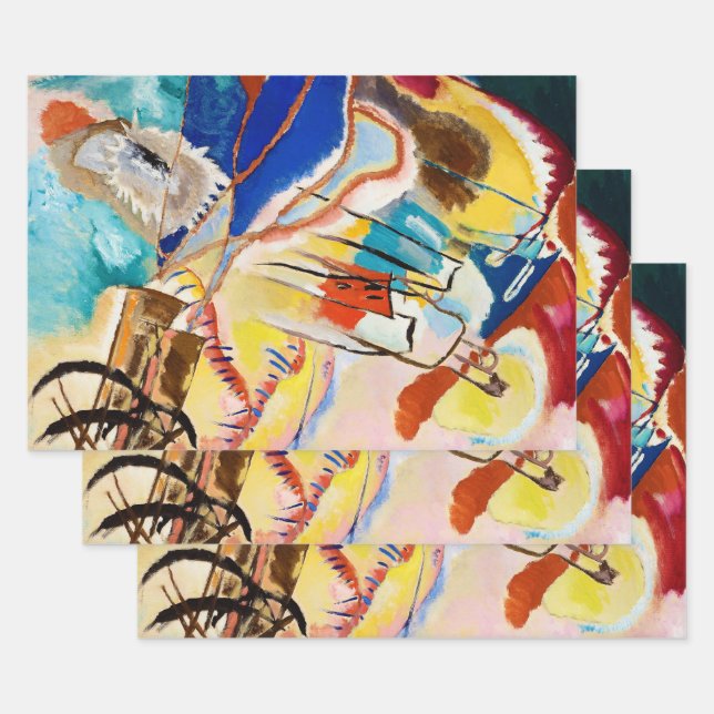Improvisation 30 (Cannons) by Wassily Kandinsky Wrapping Paper Sheet (Set)