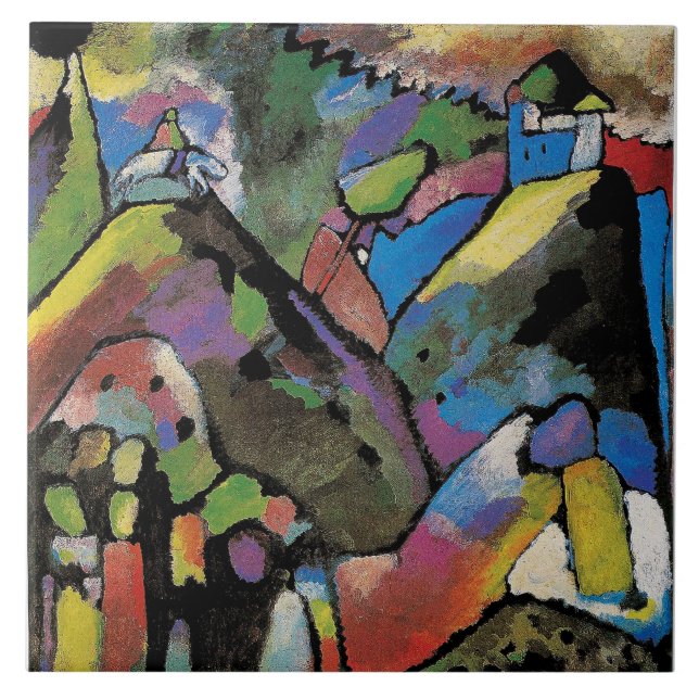 Improvisation 9, abstract art by Wassily Kandinsky Tile (Front)