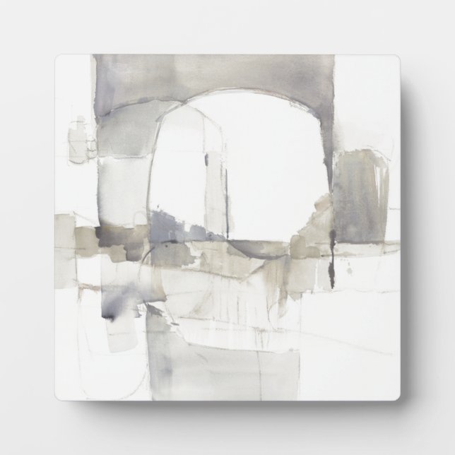 Improvisation I Grey Abstract Print Plaque (Front)