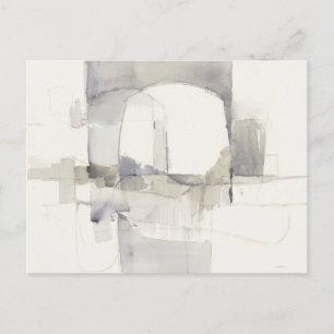 Improvisation I Grey Abstract Print Postcard