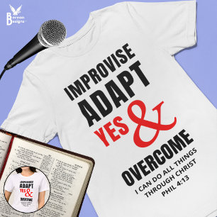 IMPROVISE ADAPT YES AND OVERCOME Christian Tri-Blend Shirt
