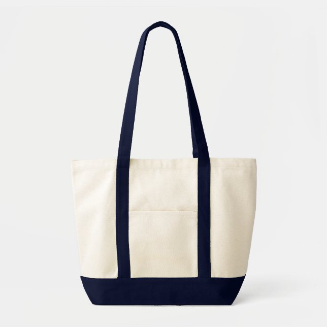 Impulse Tote Bag Natural and Navy (Front)