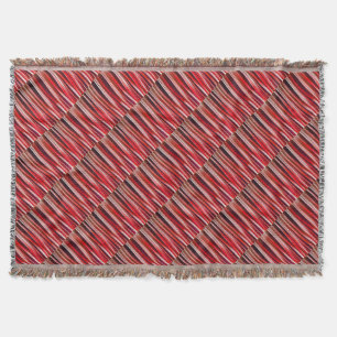 Impulsive Adventure Red Striped Abstract Pattern Throw Blanket
