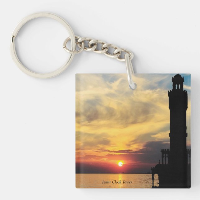 Imzir Clock Tower Sunset  ,Turkey Key Ring (Front)