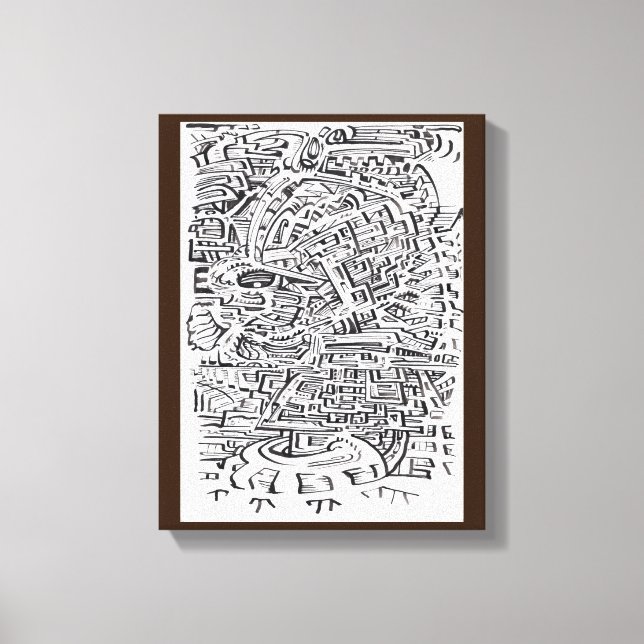 In a Between-place, india ink drawing Canvas Print (Front)