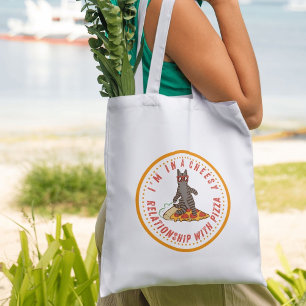 In a Cheesy Relationship with Pizza – Bold  Tote Bag