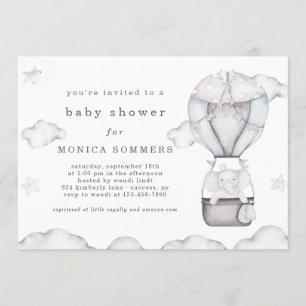 In a Cloud (Grey) Baby Shower Invitation